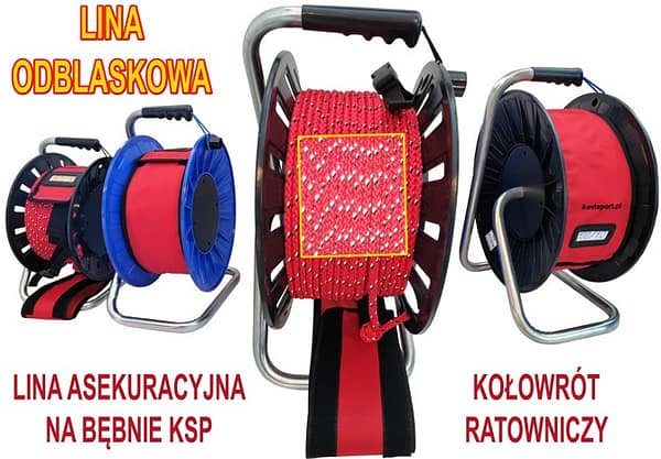 Lina asekuracyjna na bębnie - odblaskowa
